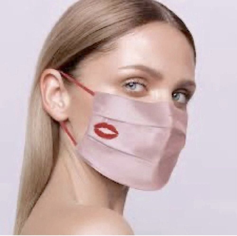 Slip Double Sided Silk Face Covering Pink Face Mask